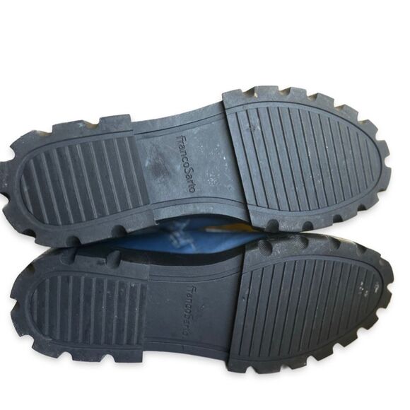 Franco Sarto Robbie Navy Combat Ankle Boots Size 8.5 - Picture 4 of 5